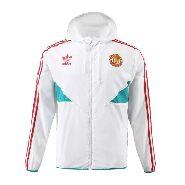 Manchester United Hoodie Windbreaker Jacket 2023/24 - White - vstockx