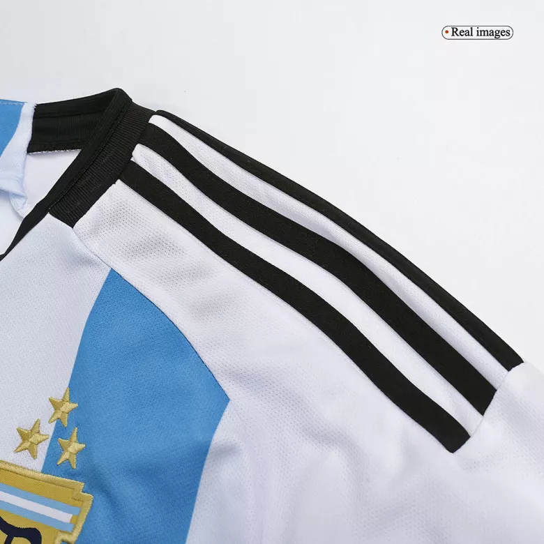 Argentina Three Stars Home Long Sleeve Soccer Jersey 2022 - vstockx