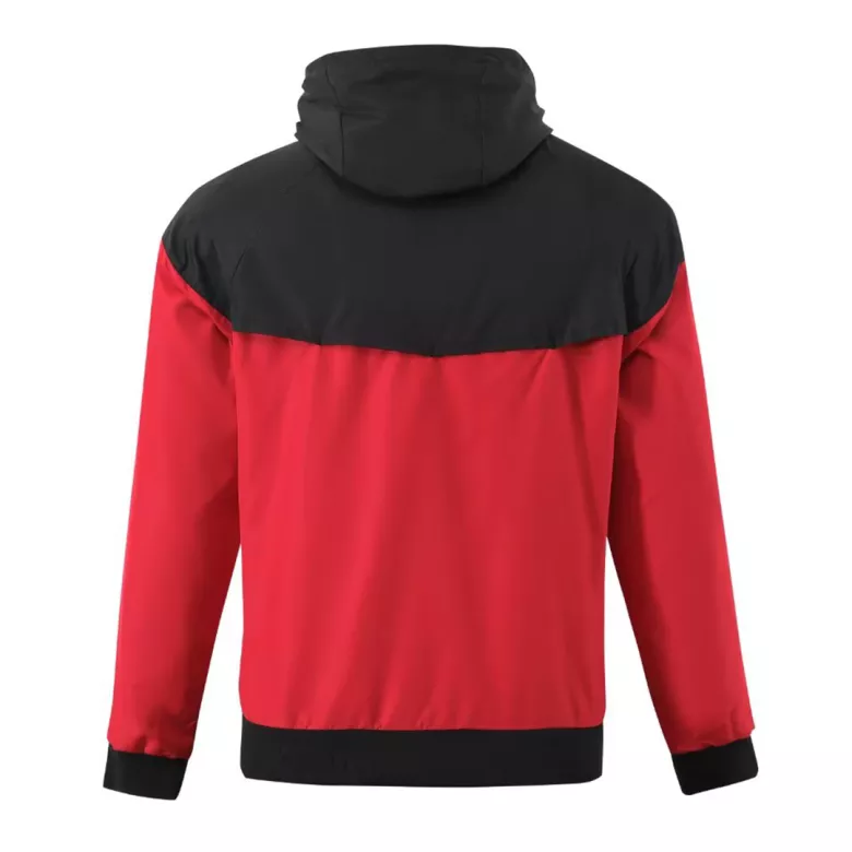 AC Milan Hoodie Windbreaker Jacket 2023/24 - Black&Red - vstockx