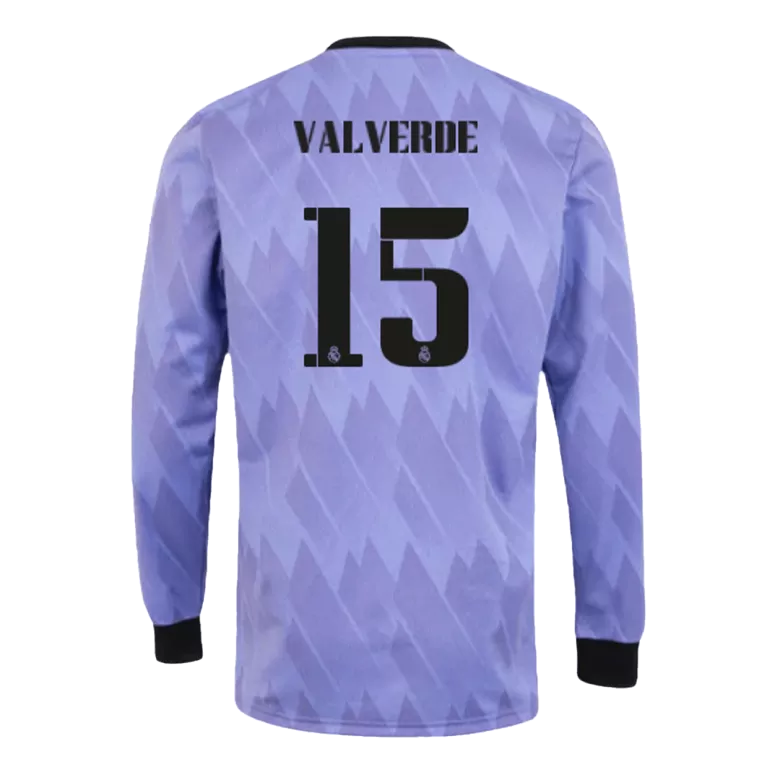 VALVERDE #15 Real Madrid Away Long Sleeve Soccer Jersey 2022/23 - vstockx