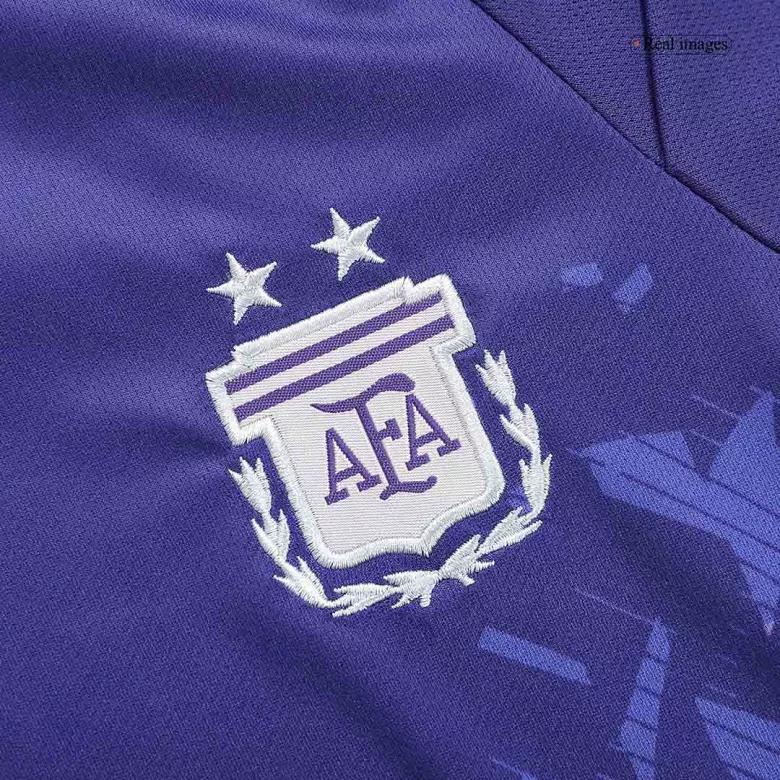 Argentina Away World Cup Kids Jerseys Kit 2022 - vstockx