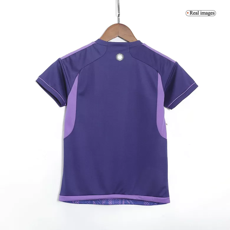 Argentina Away World Cup Kids Jerseys Kit 2022 - vstockx