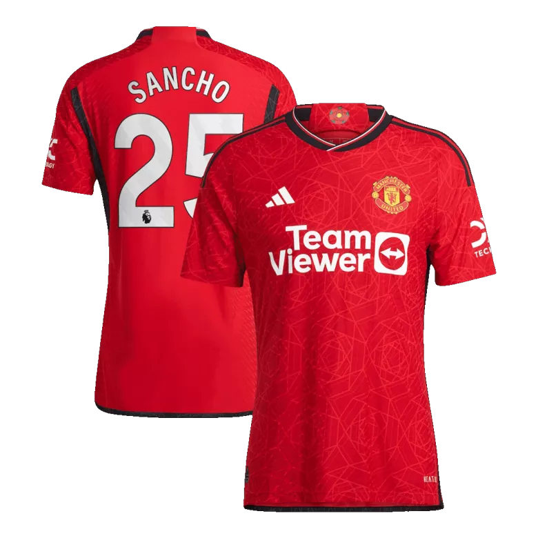 SANCHO #25 Manchester United Home Authentic Jersey 2023/24 - vstockx