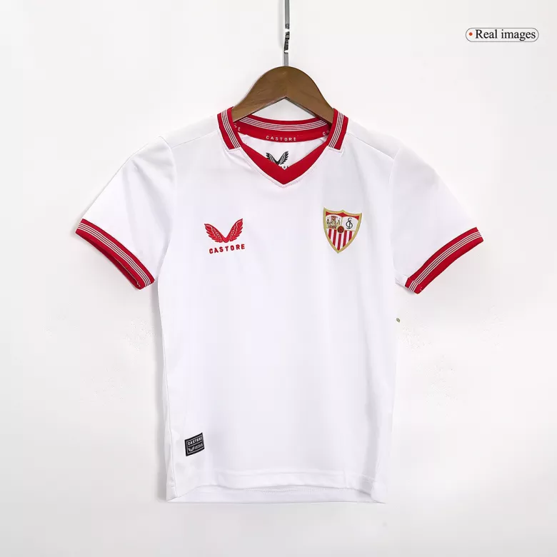 Sevilla Home Kids Soccer Jerseys Kit 2023/24 - vstockx