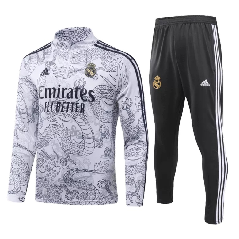 Real Madrid 1/4 Zip Tracksuit 2023/24 Gray - vstockx