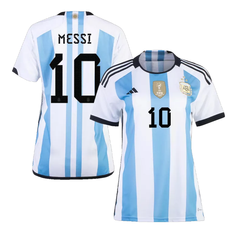 Women's MESSI #10 Argentina Three Stars Home Jersey 2022 - vstockx