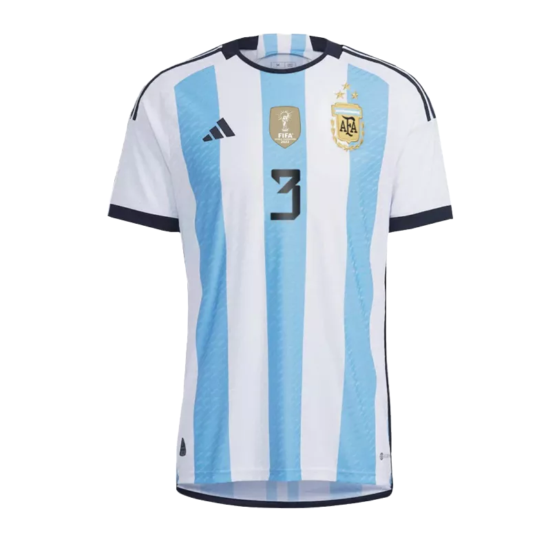 New TAGLIAFICO #3 Argentina Three Stars Home World Cup 2022 Champion Authentic Jersey - vstockx