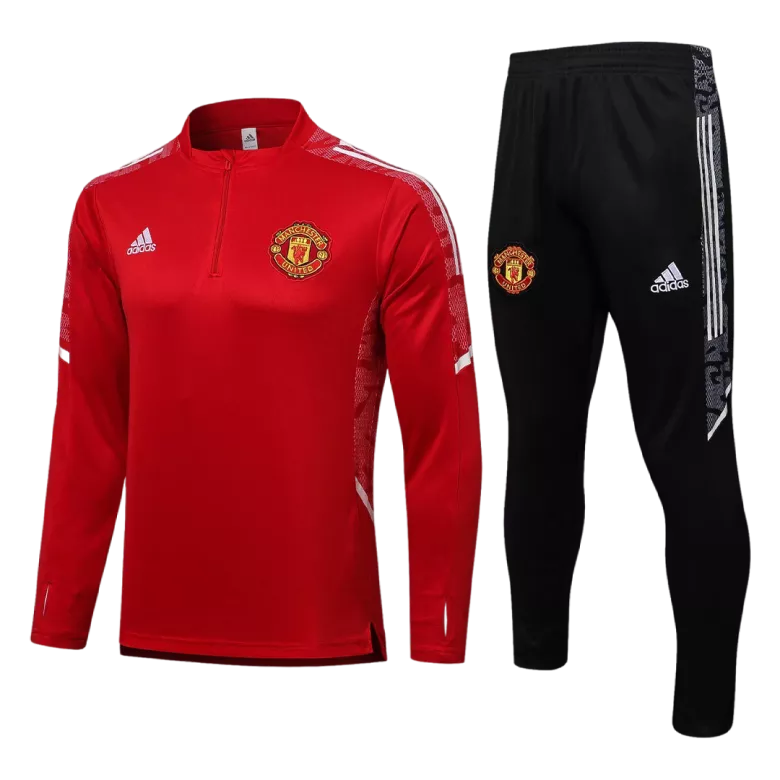 Manchester United 1/4 Zip Tracksuit 2021/22 Red - vstockx