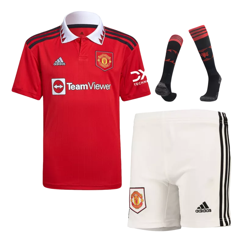 Manchester United Home Kids Jerseys Full Kit 2022/23 - vstockx