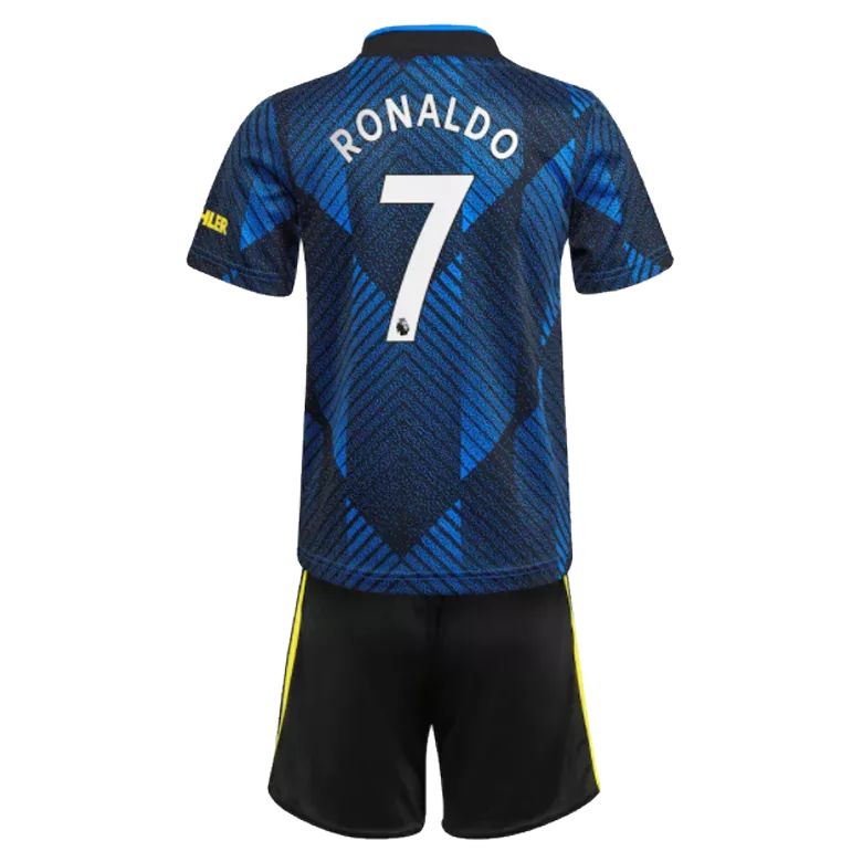 RONALDO #7 Manchester United Third Away Kids Soccer Jerseys Kit 2021/22 - vstockx