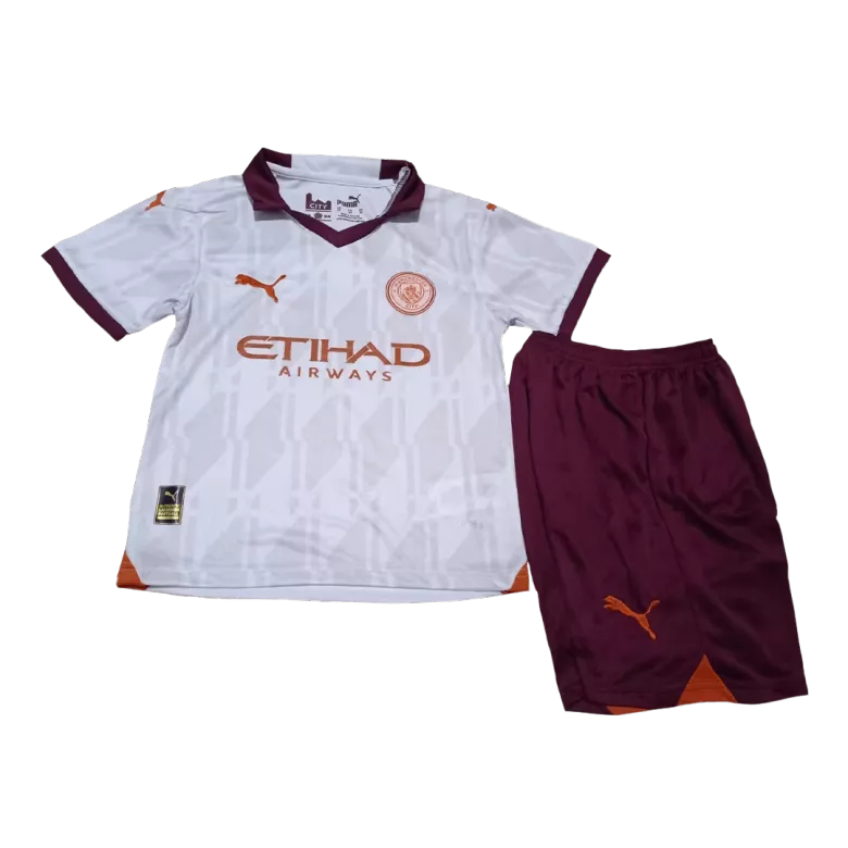 Manchester City Away Kids Soccer Jerseys Full Kit 2023/24 - vstockx