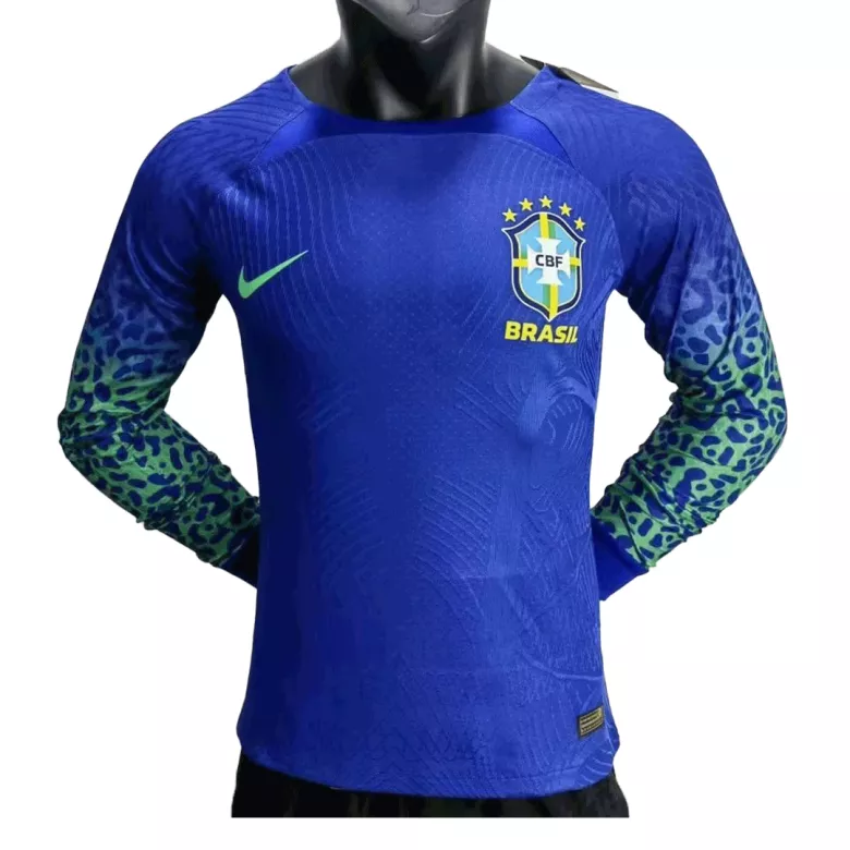 Authentic Brazil Away Long Sleeve Soccer Jersey 2022 - vstockx