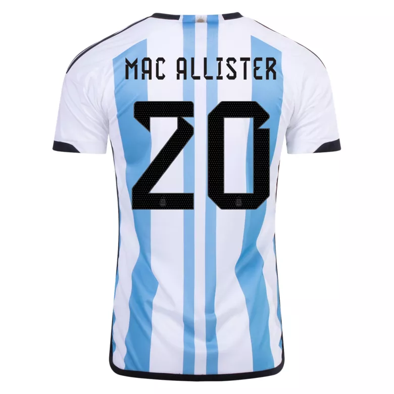 New MAC ALLISTER #20 Argentina Three Stars Home 2022 Champion Jersey - vstockx