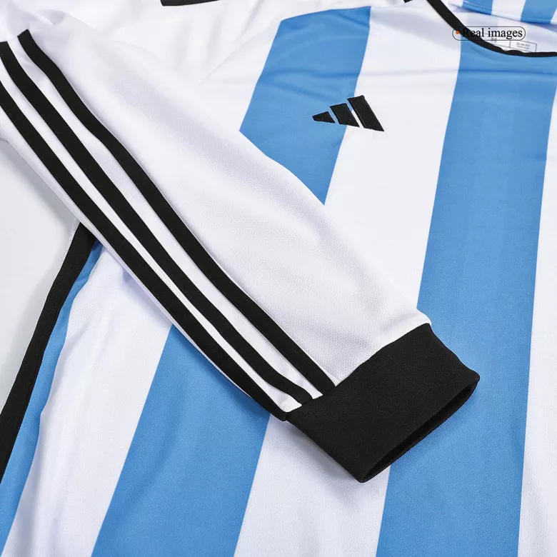 Argentina Three Stars Home Long Sleeve Soccer Jersey 2022 - vstockx
