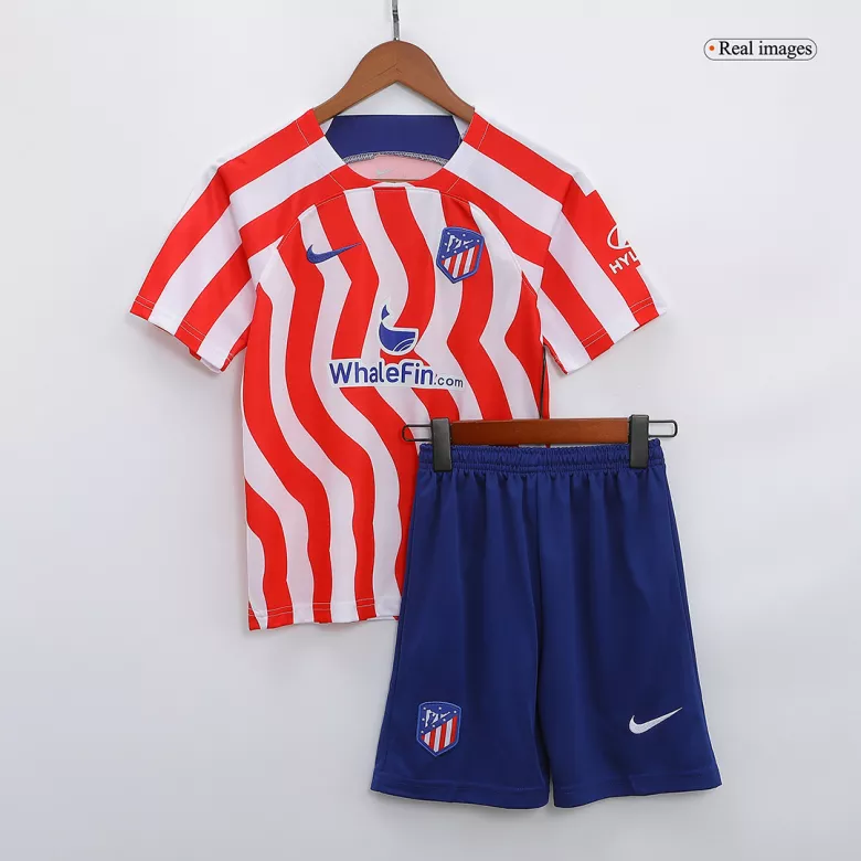 Atletico Madrid Home Kids Soccer Jerseys Kit 2022/23 - vstockx