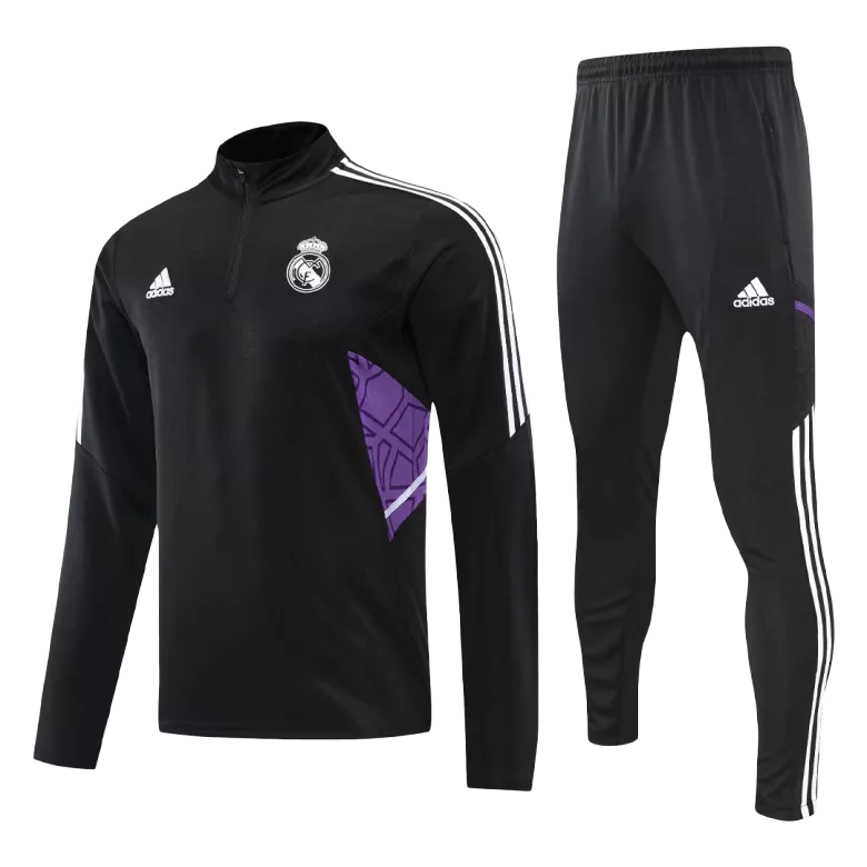 Real Madrid 1/4 Zip Tracksuit 2022/23 Black - vstockx