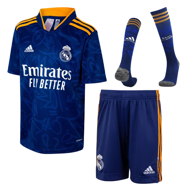 Real Madrid Away Kids Soccer Jerseys Full Kit 2021/22 - vstockx
