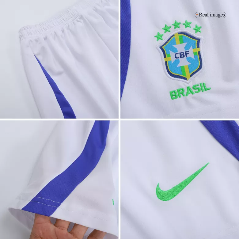 Brazil Away World Cup Kids Soccer Jerseys Kit 2022 - vstockx