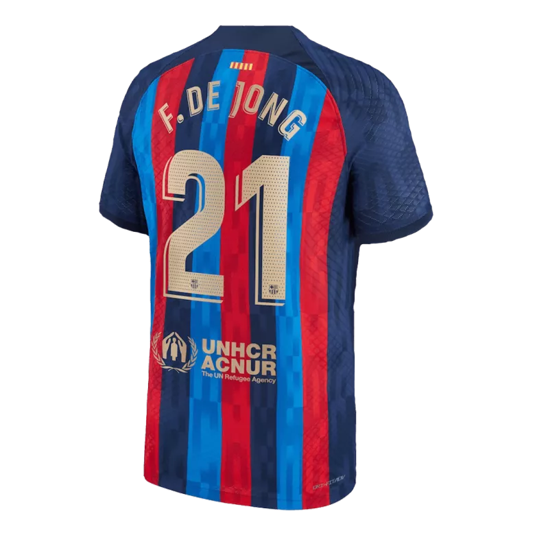F. DE JONG #21 Barcelona Home Authentic Jersey 2022/23 - vstockx