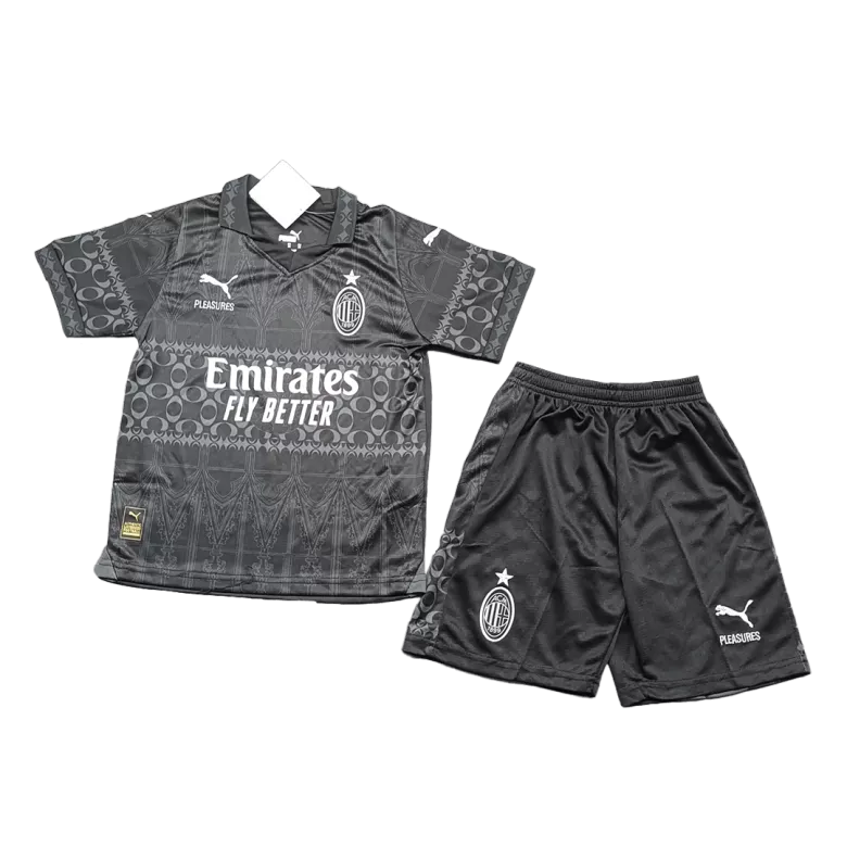 AC Milan x Pleasures Fourth Away Kids Soccer Jerseys Kit 2023/24 - vstockx