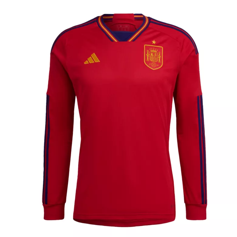 Authentic Spain Home Long Sleeve Soccer Jersey 2022 - vstockx