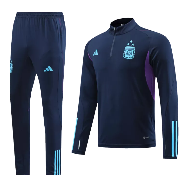Argentina 1/4 Zip Tracksuit 2022/23 Royal Blue- Three Stars - vstockx