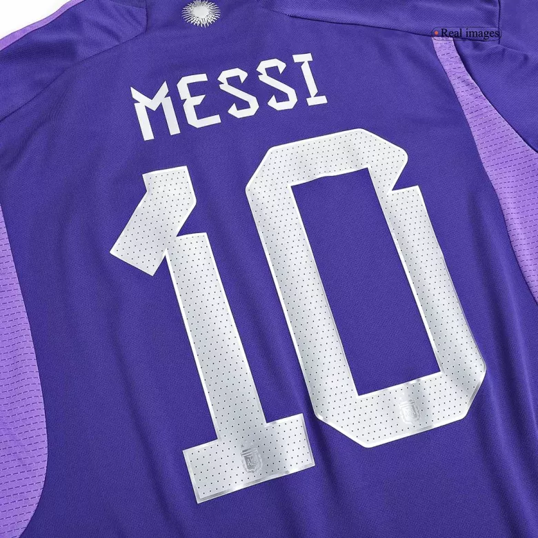 New MESSI #10 Argentina Three Stars Away World Cup 2022 Champion Jersey - vstockx