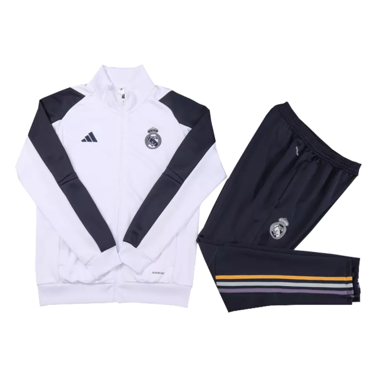 Real Madrid Jacket Tracksuit 2023/24 Kids White - vstockx