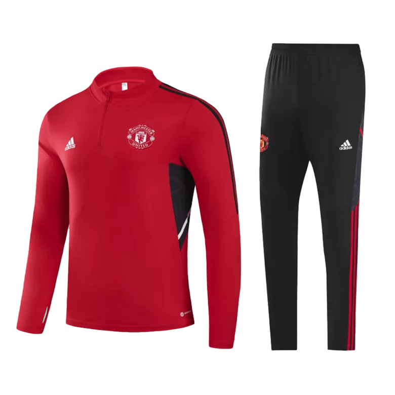 Manchester United 1/4 Zip Tracksuit 2022/23 Red - vstockx