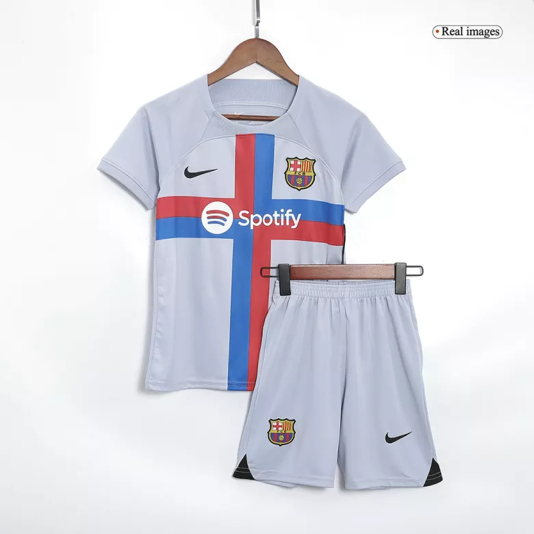 Barcelona Third Away Kids Jerseys Kit 2022/23 - vstockx