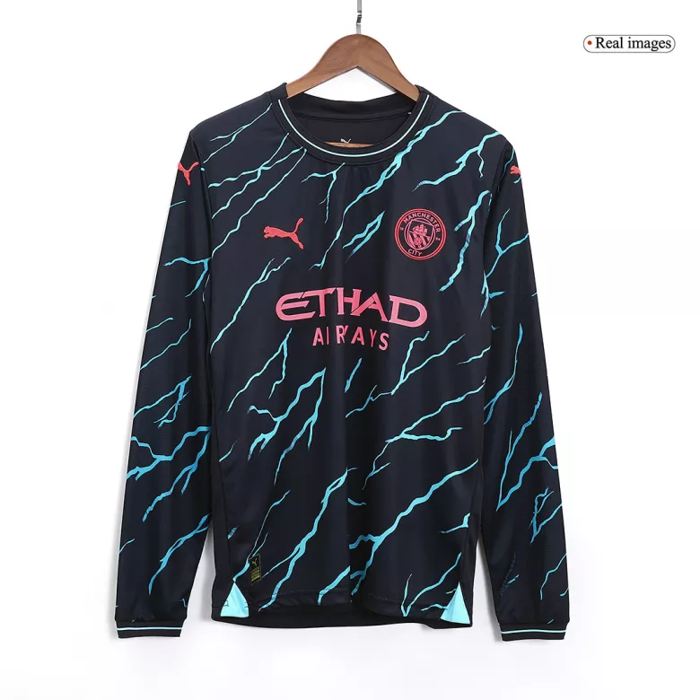 Manchester City Third Away Long Sleeve Soccer Jersey 2023/24 - vstockx