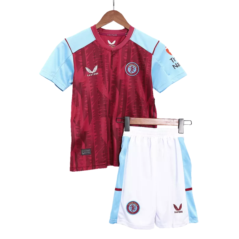 Aston Villa Home Kids Soccer Jerseys Kit 2023/24 - vstockx