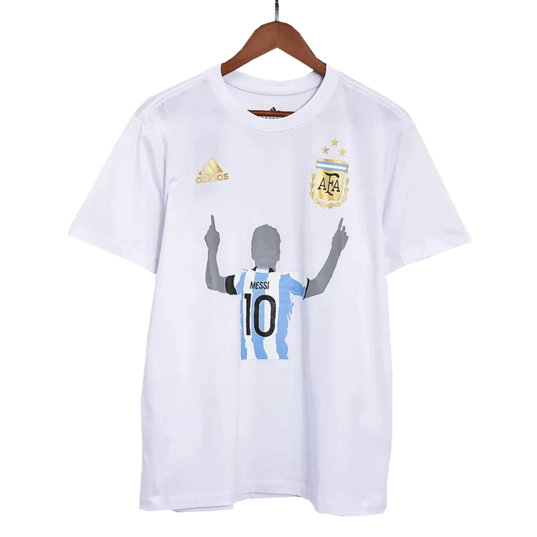 Argentina Winners Lionel Messi Celebration T-Shirt 2022-Three Stars - vstockx