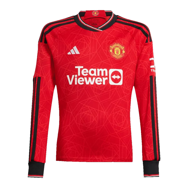 MOUNT #7 Manchester United Home Long Sleeve Soccer Jersey 2023/24 - vstockx