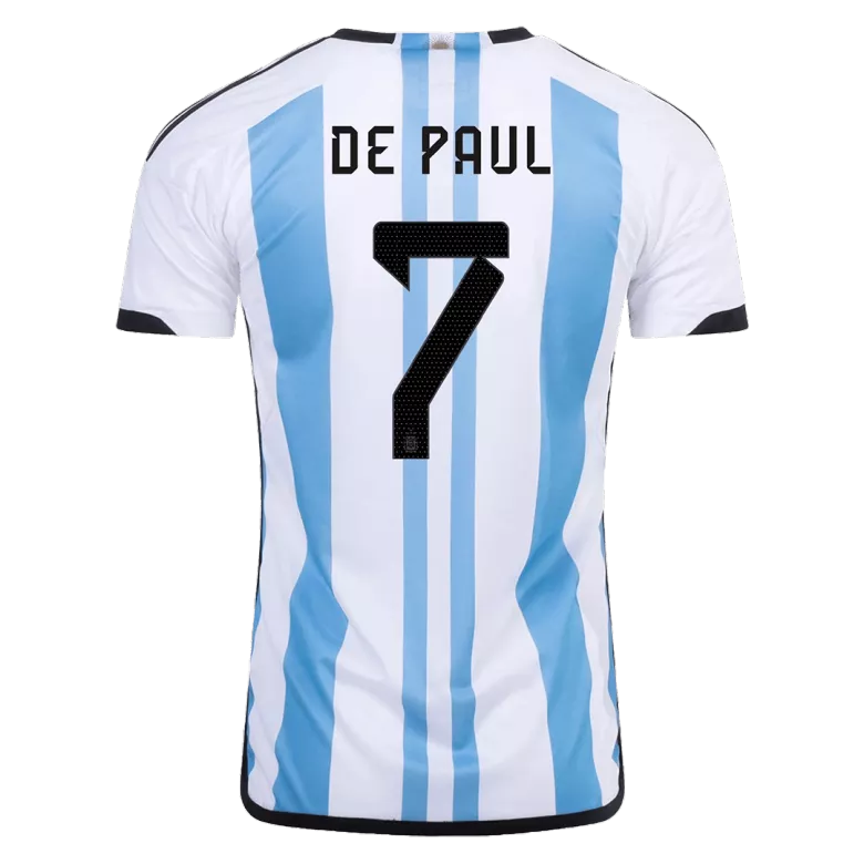 New DE PAUL #7 Argentina Three Stars Home 2022 Champion Jersey - vstockx