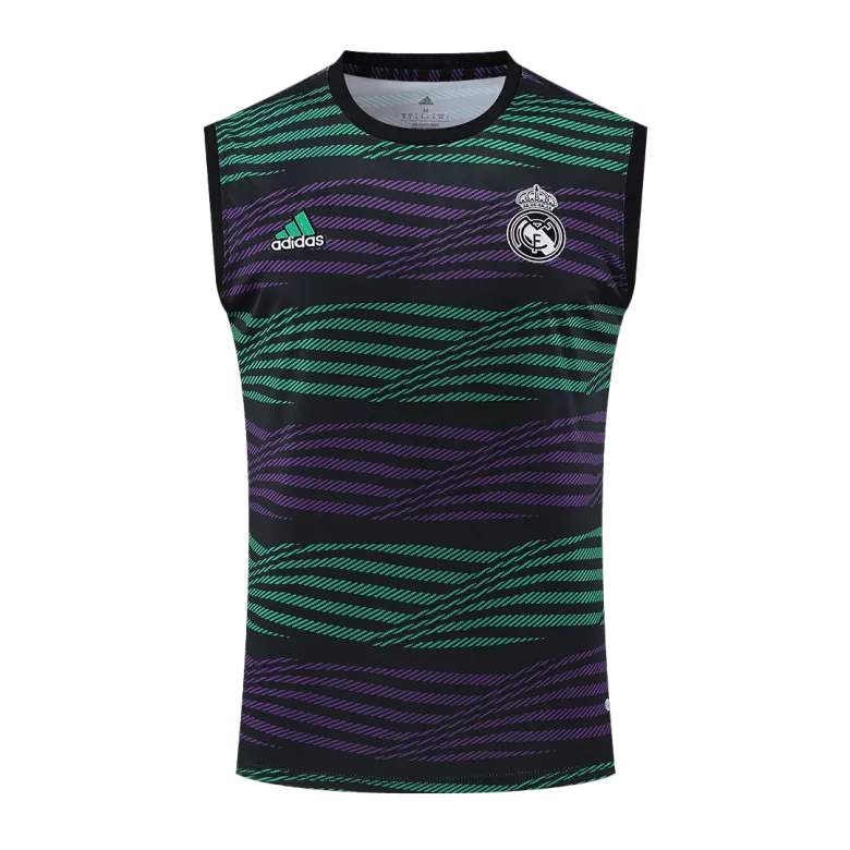 Real Madrid Pre-Match Sleeveless Top 2022/23 Black&Purple&Green - vstockx