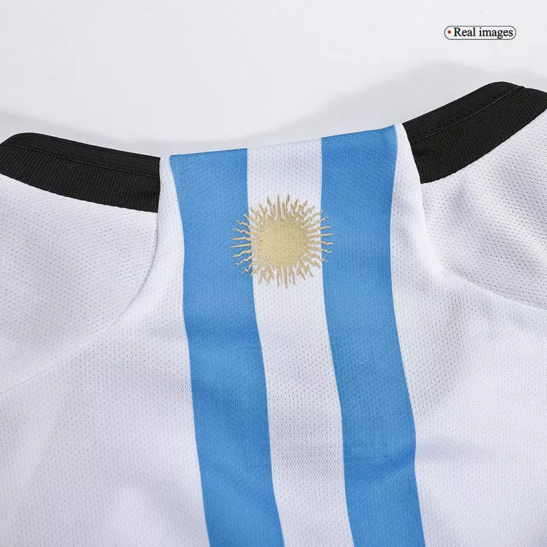 Argentina Three Stars Home Long Sleeve Soccer Jersey 2022 - vstockx