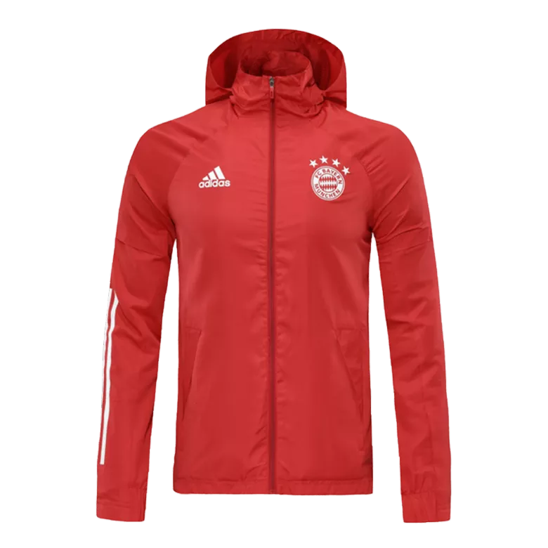 Bayern Munich Hoodie Windbreaker Jacket 2020/21 - Red - vstockx