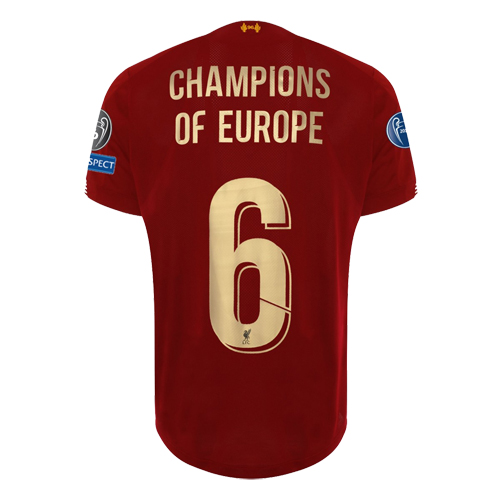 Champions of Europe #6 Liverpool Home Soccer Jersey 2019/20              �� - vstockx