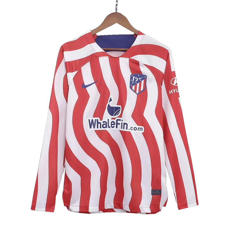 Atletico Madrid Home Long Sleeve Soccer Jersey 2022/23 - vstockx
