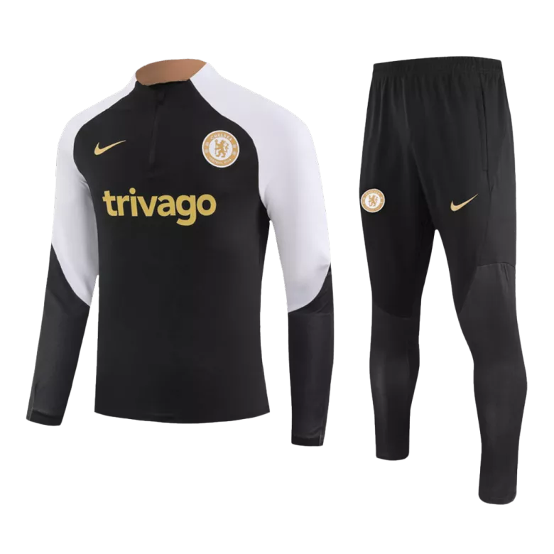 Chelsea 1/4 Zip Tracksuit 2023/24 Black - vstockx