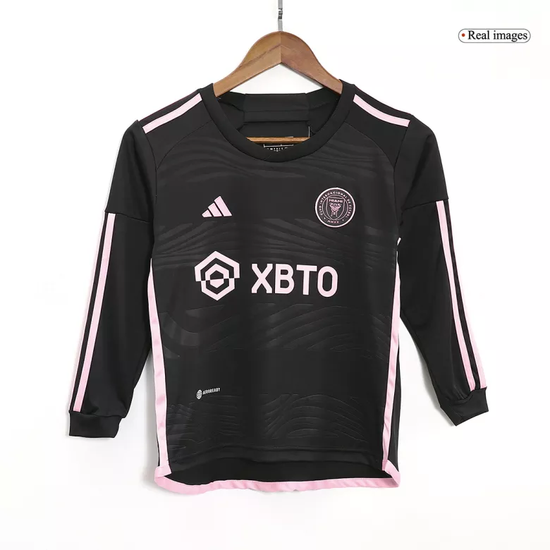 Inter Miami CF Away Long Sleeve Kids Soccer Jerseys Kit 2023/24 - vstockx