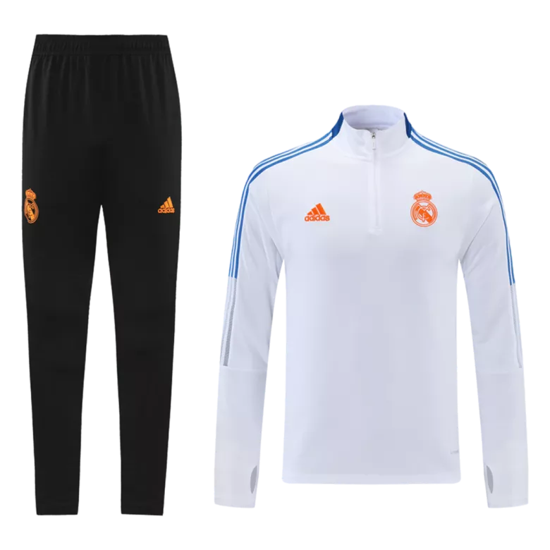 Real Madrid 1/4 Zip Tracksuit 2021/22 White - vstockx