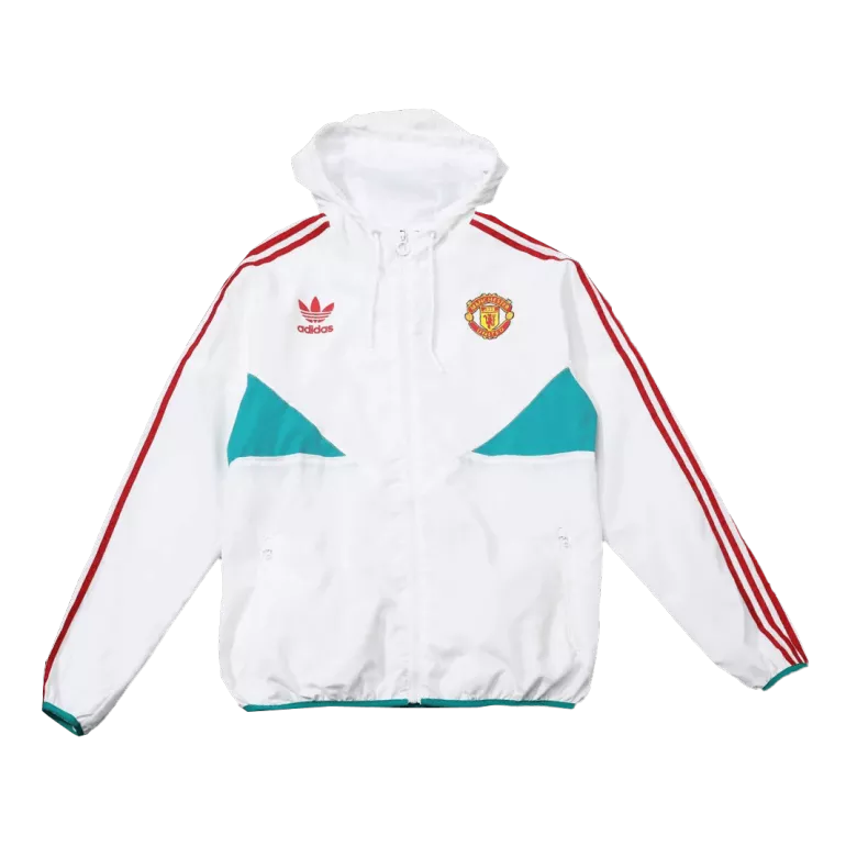 Manchester United Hoodie Windbreaker Jacket 2023/24 - White - vstockx