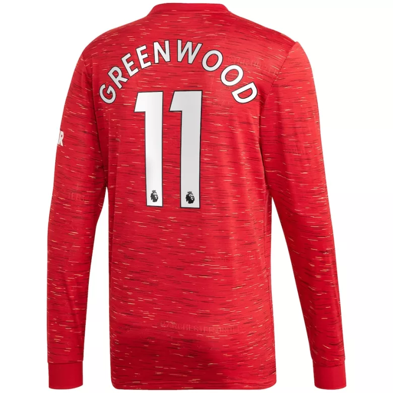 GREENWOOD #11 Manchester United Home Long Sleeve Soccer Jersey 2020/21 - vstockx