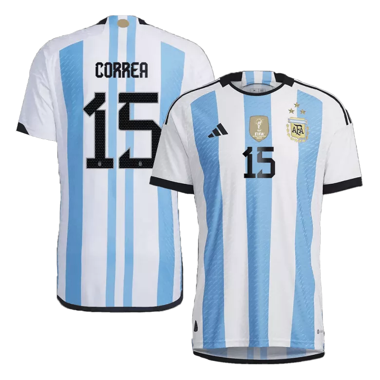 New CORREA #15 Argentina Three Stars Home World Cup 2022 Champion Authentic Jersey - vstockx
