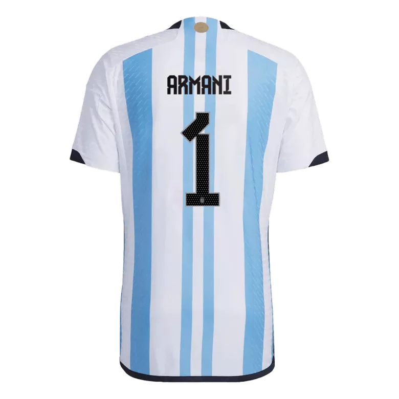 New ARMANI #1 Argentina Three Stars Home World Cup 2022 Champion Authentic Jersey - vstockx