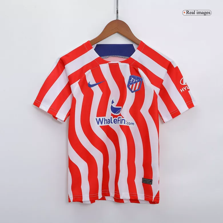 Atletico Madrid Home Kids Soccer Jerseys Kit 2022/23 - vstockx