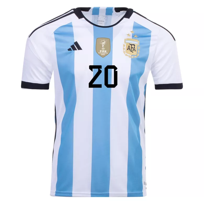 New MAC ALLISTER #20 Argentina Three Stars Home 2022 Champion Jersey - vstockx