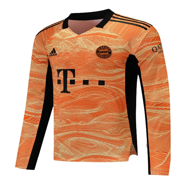 Bayern Munich Goalkeeper Long Sleeve Kids Soccer Jerseys Kit 2022 - vstockx